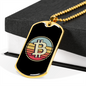 Bitcoin Dollar Crypto Necklace Stainless Steel or 18k Gold Dog Tag 24" Chain-Express Your Love Gifts
