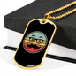 Bitcoin Dollar Glasses Crypto Necklace Stainless Steel or 18k Gold Dog Tag 24" Chain-Express Your Love Gifts