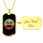 Bitcoin Dollar Glasses Crypto Necklace Stainless Steel or 18k Gold Dog Tag 24" Chain-Express Your Love Gifts