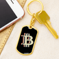 Bitcoin Dollar Sign Crypto Keychain Stainless Steel or 18k Gold Dog Tag Keyring-Express Your Love Gifts