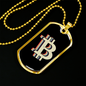 Bitcoin Dollar Sign Crypto Necklace Stainless Steel or 18k Gold Dog Tag 24" Chain-Express Your Love Gifts