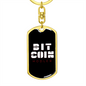 Bitcoin Hodler Crypto Keychain Stainless Steel or 18k Gold Dog Tag Keyring-Express Your Love Gifts