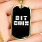 Bitcoin Hodler Crypto Necklace Stainless Steel or 18k Gold Dog Tag 24" Chain-Express Your Love Gifts