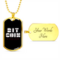 Bitcoin Hodler Crypto Necklace Stainless Steel or 18k Gold Dog Tag 24" Chain-Express Your Love Gifts
