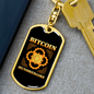 Bitcoin Hundredaire B Crypto Keychain Stainless Steel or 18k Gold Dog Tag Keyring-Express Your Love Gifts