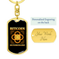 Bitcoin Hundredaire B Crypto Keychain Stainless Steel or 18k Gold Dog Tag Keyring-Express Your Love Gifts
