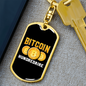 Bitcoin Hundredaire Crypto Keychain Stainless Steel or 18k Gold Dog Tag Keyring-Express Your Love Gifts