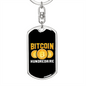 Bitcoin Hundredaire Crypto Keychain Stainless Steel or 18k Gold Dog Tag Keyring-Express Your Love Gifts