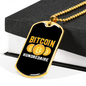 Bitcoin Hundredaire Crypto Necklace Stainless Steel or 18k Gold Dog Tag 24" Chain-Express Your Love Gifts