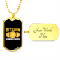 Bitcoin Hundredaire Crypto Necklace Stainless Steel or 18k Gold Dog Tag 24" Chain-Express Your Love Gifts