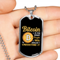 Bitcoin is For Smart People Crypto Necklace Stainless Steel or 18k Gold Dog Tag 24" Chain-Express Your Love Gifts
