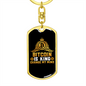 Bitcoin is King Chnage my Mind Crypto Keychain Stainless Steel or 18k Gold Dog Tag Keyring-Express Your Love Gifts