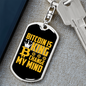 Bitcoin is King Crypto Keychain Stainless Steel or 18k Gold Dog Tag Keyring-Express Your Love Gifts