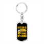 Bitcoin is King Crypto Keychain Stainless Steel or 18k Gold Dog Tag Keyring-Express Your Love Gifts