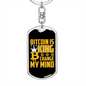 Bitcoin is King Crypto Keychain Stainless Steel or 18k Gold Dog Tag Keyring-Express Your Love Gifts