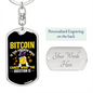 Bitcoin is The Answer Crypto Keychain Stainless Steel or 18k Gold Dog Tag Keyring-Express Your Love Gifts