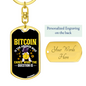 Bitcoin is The Answer Crypto Keychain Stainless Steel or 18k Gold Dog Tag Keyring-Express Your Love Gifts