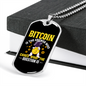Bitcoin is The Answer Crypto Necklace Stainless Steel or 18k Gold Dog Tag 24" Chain-Express Your Love Gifts