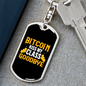 Bitcoin Kiss My Class Goodbye Crypto Keychain Stainless Steel or 18k Gold Dog Tag Keyring-Express Your Love Gifts