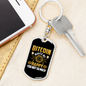 Bitcoin Makes Me Happy Crypto Keychain Stainless Steel or 18k Gold Dog Tag Keyring-Express Your Love Gifts