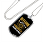 Bitcoin Makes Me Happy Crypto Necklace Stainless Steel or 18k Gold Dog Tag 24" Chain-Express Your Love Gifts