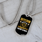 Bitcoin Makes Me Happy Crypto Necklace Stainless Steel or 18k Gold Dog Tag 24" Chain-Express Your Love Gifts