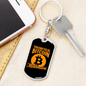 Bitcoin Millionaire Crypto Keychain Stainless Steel or 18k Gold Dog Tag Keyring-Express Your Love Gifts