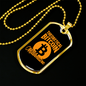 Bitcoin Millionaire Crypto Necklace Stainless Steel or 18k Gold Dog Tag 24" Chain-Express Your Love Gifts
