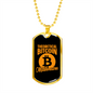 Bitcoin Millionaire Crypto Necklace Stainless Steel or 18k Gold Dog Tag 24" Chain-Express Your Love Gifts