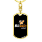 Bitcoin Miner Crypto Keychain Stainless Steel or 18k Gold Dog Tag Keyring-Express Your Love Gifts