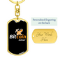 Bitcoin Miner Crypto Keychain Stainless Steel or 18k Gold Dog Tag Keyring-Express Your Love Gifts