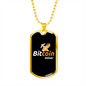Bitcoin Miner Crypto Necklace Stainless Steel or 18k Gold Dog Tag 24" Chain-Express Your Love Gifts