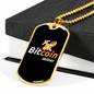 Bitcoin Miner Crypto Necklace Stainless Steel or 18k Gold Dog Tag 24" Chain-Express Your Love Gifts