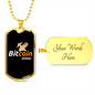 Bitcoin Miner Crypto Necklace Stainless Steel or 18k Gold Dog Tag 24" Chain-Express Your Love Gifts