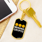 Bitcoin Mining Crypto Crypto Keychain Stainless Steel or 18k Gold Dog Tag Keyring-Express Your Love Gifts