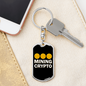 Bitcoin Mining Crypto Crypto Keychain Stainless Steel or 18k Gold Dog Tag Keyring-Express Your Love Gifts