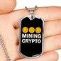 Bitcoin Mining Crypto Crypto Necklace Stainless Steel or 18k Gold Dog Tag 24" Chain-Express Your Love Gifts