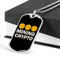 Bitcoin Mining Crypto Crypto Necklace Stainless Steel or 18k Gold Dog Tag 24" Chain-Express Your Love Gifts