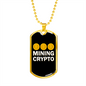 Bitcoin Mining Crypto Crypto Necklace Stainless Steel or 18k Gold Dog Tag 24" Chain-Express Your Love Gifts