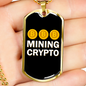 Bitcoin Mining Crypto Crypto Necklace Stainless Steel or 18k Gold Dog Tag 24" Chain-Express Your Love Gifts