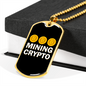 Bitcoin Mining Crypto Crypto Necklace Stainless Steel or 18k Gold Dog Tag 24" Chain-Express Your Love Gifts