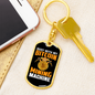 Bitcoin Mining Machine Crypto Keychain Stainless Steel or 18k Gold Dog Tag Keyring-Express Your Love Gifts