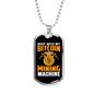 Bitcoin Mining Machine Crypto Necklace Stainless Steel or 18k Gold Dog Tag 24" Chain-Express Your Love Gifts