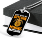 Bitcoin Mining Machine Crypto Necklace Stainless Steel or 18k Gold Dog Tag 24" Chain-Express Your Love Gifts