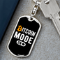 Bitcoin Mode On Crypto Keychain Stainless Steel or 18k Gold Dog Tag Keyring-Express Your Love Gifts