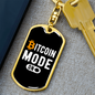 Bitcoin Mode On Crypto Keychain Stainless Steel or 18k Gold Dog Tag Keyring-Express Your Love Gifts