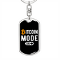 Bitcoin Mode On Crypto Keychain Stainless Steel or 18k Gold Dog Tag Keyring-Express Your Love Gifts