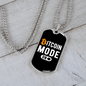 Bitcoin Mode On Crypto Necklace Stainless Steel or 18k Gold Dog Tag 24" Chain-Express Your Love Gifts