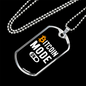 Bitcoin Mode On Crypto Necklace Stainless Steel or 18k Gold Dog Tag 24" Chain-Express Your Love Gifts