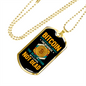 Bitcoin Not Dead Crypto Necklace Stainless Steel or 18k Gold Dog Tag 24" Chain-Express Your Love Gifts